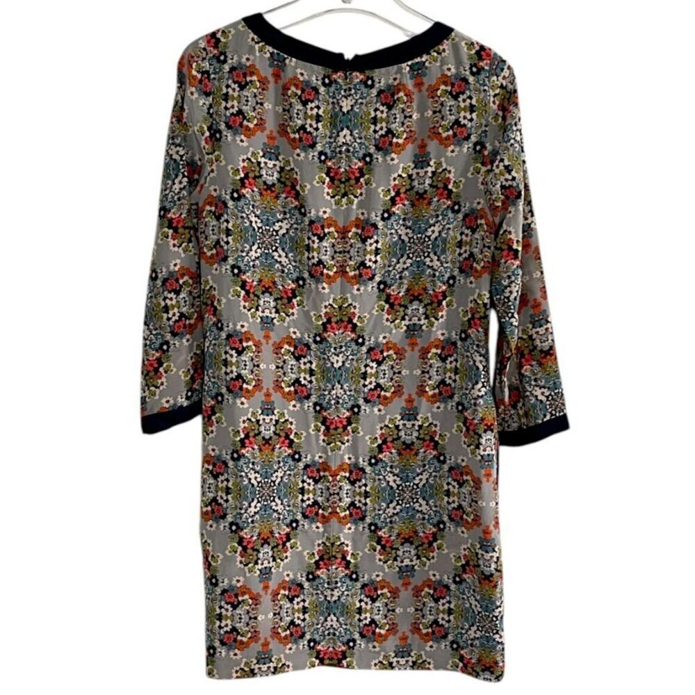 J.Crew Misty Fog Floral Silk Lined Shift Dress with Pockets Size 2 - Picture 5 of 11